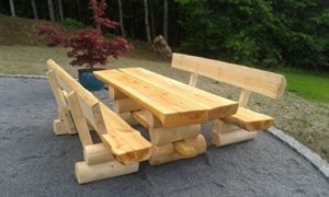 Gartenbank Holz Massivholz mit Tisch massiv