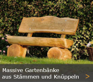 Baumstammbank Massivholz Holzbank Rustikal Knuppelholz Gartenbank Holz Store